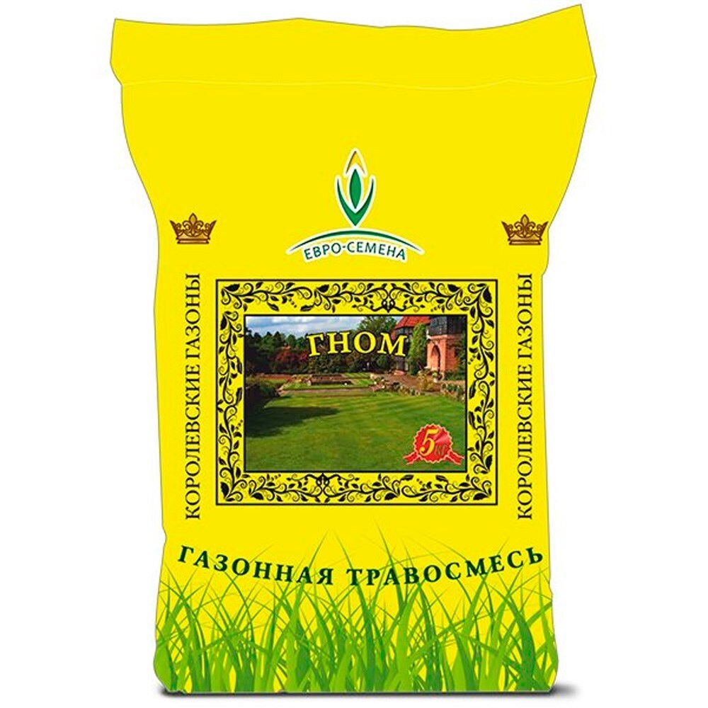 Газонная трава, для городских территорий, парков и садов, зимостойкая и устойчивая к вытаптыванию, Семена "Газон Гном" 5кг 00040003857 - фото 64246