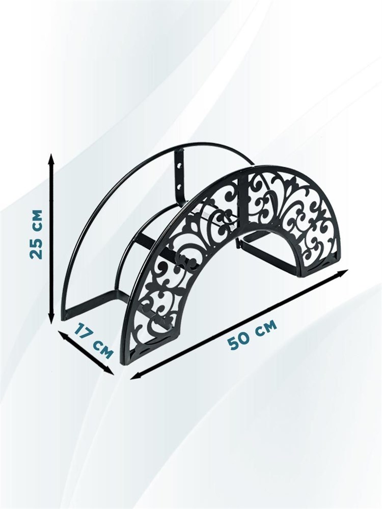 Кронштейн для садового шланга полукруглый металлический чёрный HITSAD 802-005B 802-005B - фото 64610