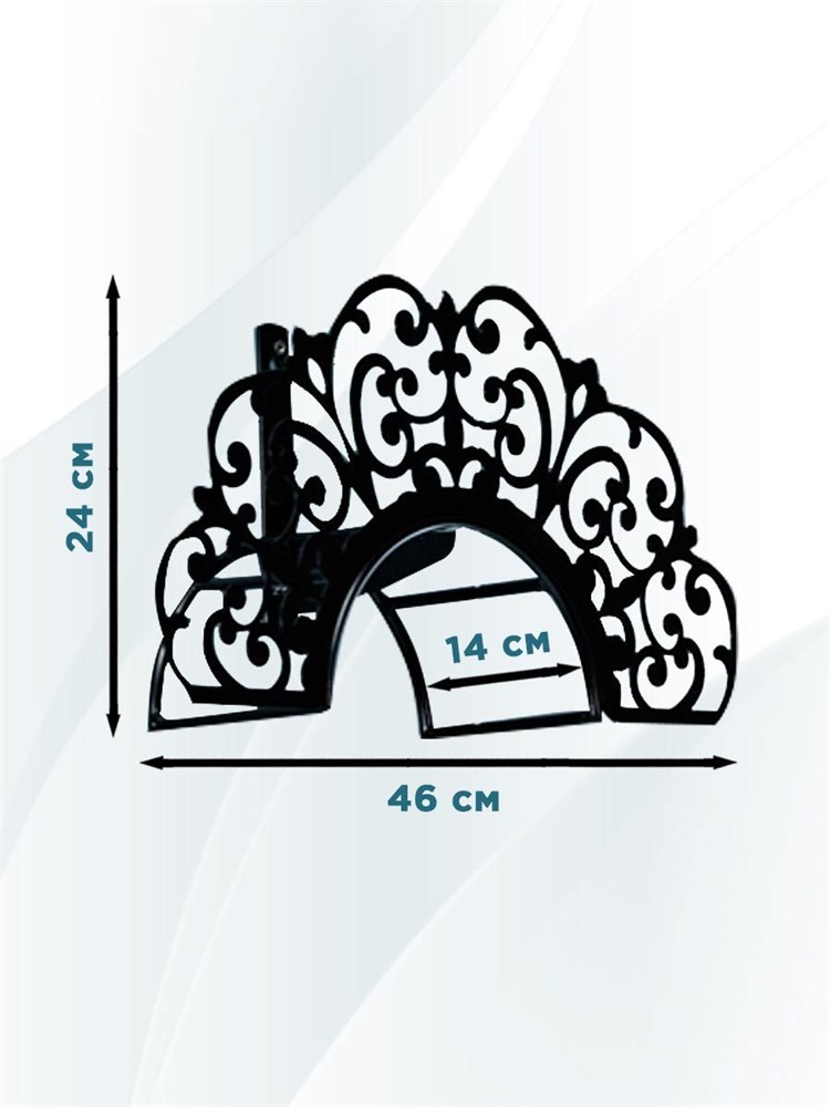 Кронштейн для шланга ажурный металлический чёрный 802-008B 802-008B - фото 64628