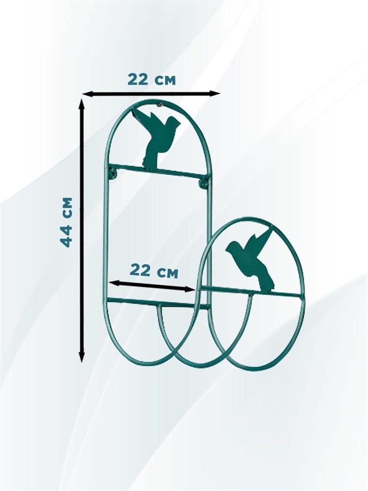 Кронштейн металлический для садового шланга Колибри зелёный HITSAD 802-013Gr, 1шт 802-013Gr - фото 64648
