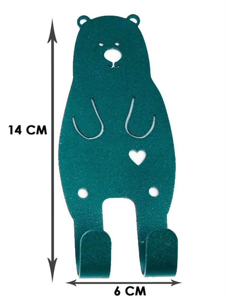 Крючок настенный для детских вещей металлический Медвежонок HITSAD 702-013Gr 702-013Gr - фото 66746