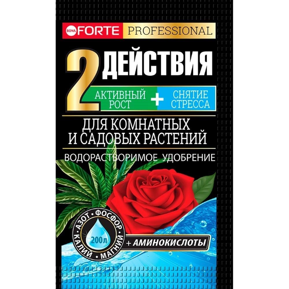 Удобрение для комнатных и садовых растений водорастворимое, БОНА ФОРТЕ 100г F0000056544 - фото 68319