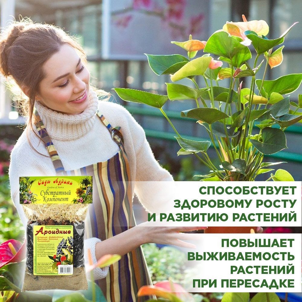 Грунт для антуриума, диффенбахии, монстеры, алоказии и других ароидных, Сады Аурики 1 л 00040003152 - фото 68609