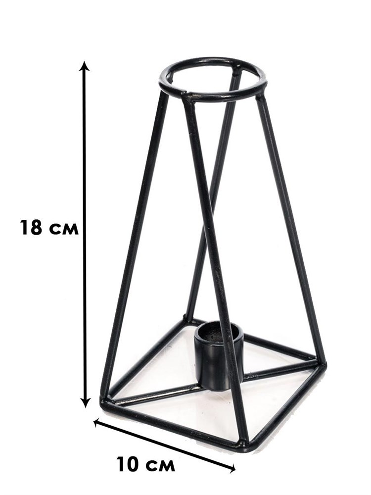 Подсвечник для столовой свечи металлический чёрный, декор для интерьера HITSAD Loft 607-58-B 607-58-B - фото 69341