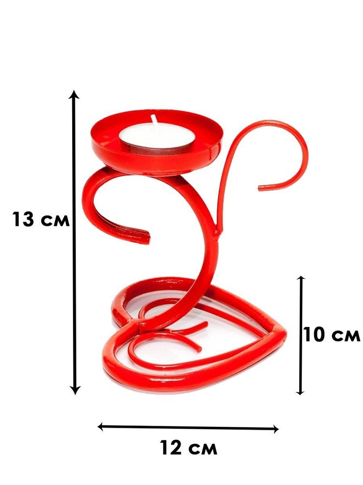 Подсвечник для свечей металлический настольный красный HITSAD 607-19-R 607-19-R - фото 70958