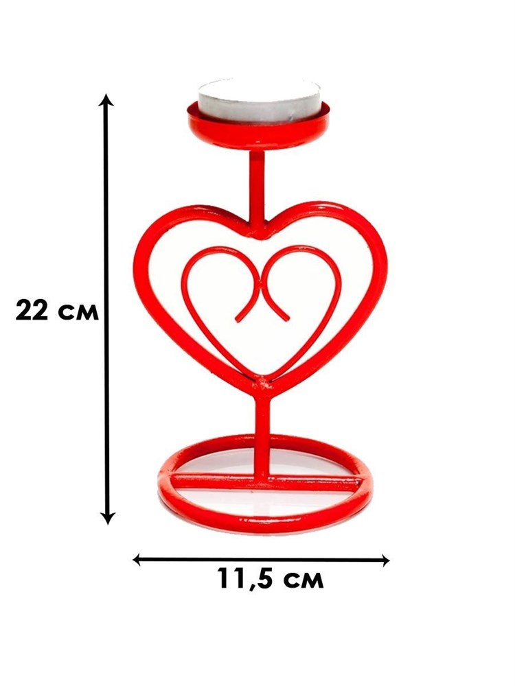Подсвечник для свечей металлический настольный красный HITSAD 607-25-R 607-25-R - фото 70966