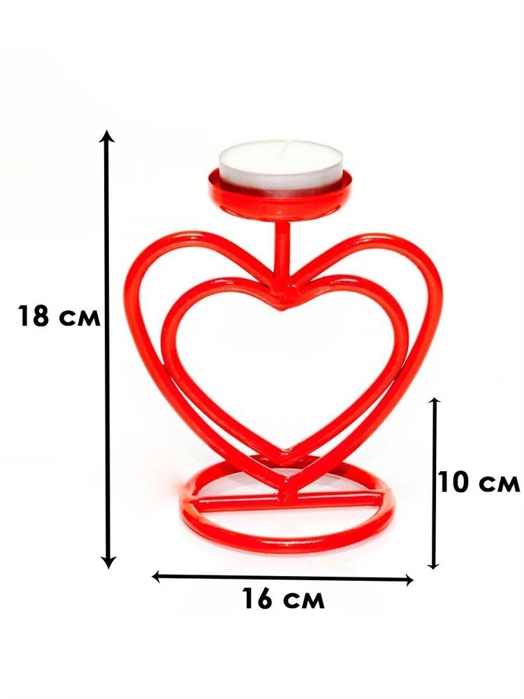 Подсвечник для свечей металлический настольный красный HITSAD 607-21-R 607-21-R - фото 70976