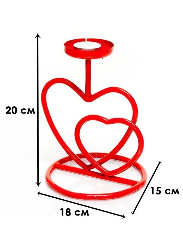 Подсвечник для свечей металлический настольный красный HITSAD 607-23-R 607-23-R - фото 70987