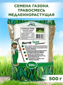 Газонная трава для городских территорий и парков, для любых почв, стрижка в 1,5 раза реже, "Абсолют Мини" 500г F0000050405