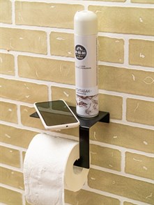 Держатель для туалетной бумаги настенный металлический черный 805-004B