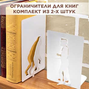 Комплект двух ограничителей для книг на полке металлический, Эволюция IRONDECOR 705-022W 705-022W