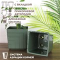 Пластиковые горшки для цветов, комплект из трех горшков 1,2л, 3,3л и 6,6л Квадро Нефрит F0000056432 - фото 63519