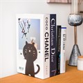 Держатель для книг на полке металлический чёрный, Котик IRONDECOR 705-009B 705-009B - фото 65883