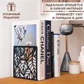 Ограничитель подставка для книг на полке металлический чёрный, Листья IRONDECOR 705-001B 705-001B - фото 65914