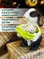 Фигурка декоративная Кролик с капустой черно-белый, символ года HITSAD U09090-WBL U09090-WBL - фото 66924