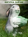 Фигурка декоративная Кролик с капустой серый, символ года HITSAD U09090-Gray - фото 67006