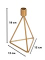 Подсвечник для столовой свечи металлический Пирамида золотая, декор для дома HITSAD Loft 607-55-G 607-55-G - фото 69350
